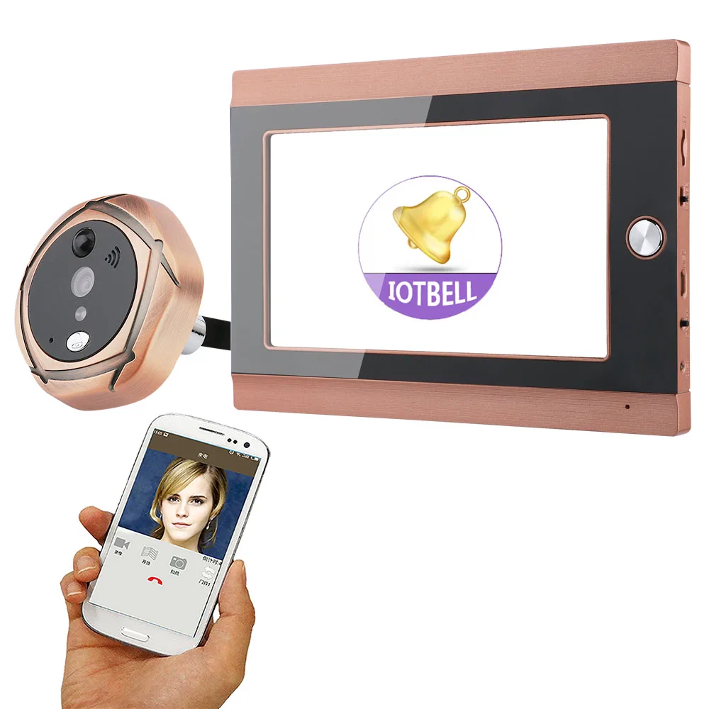 Wireless 7inch Wifi Smart Peephole Video Doorbell PIR Motion Detection 720P HD Camera Night Vision APP Control for iOS Android
Wireless 7inch Wifi Smart Peephole Video Doorbell PIR Motion Detection 720P HD Camera Night Vision APP Control for iOS Android