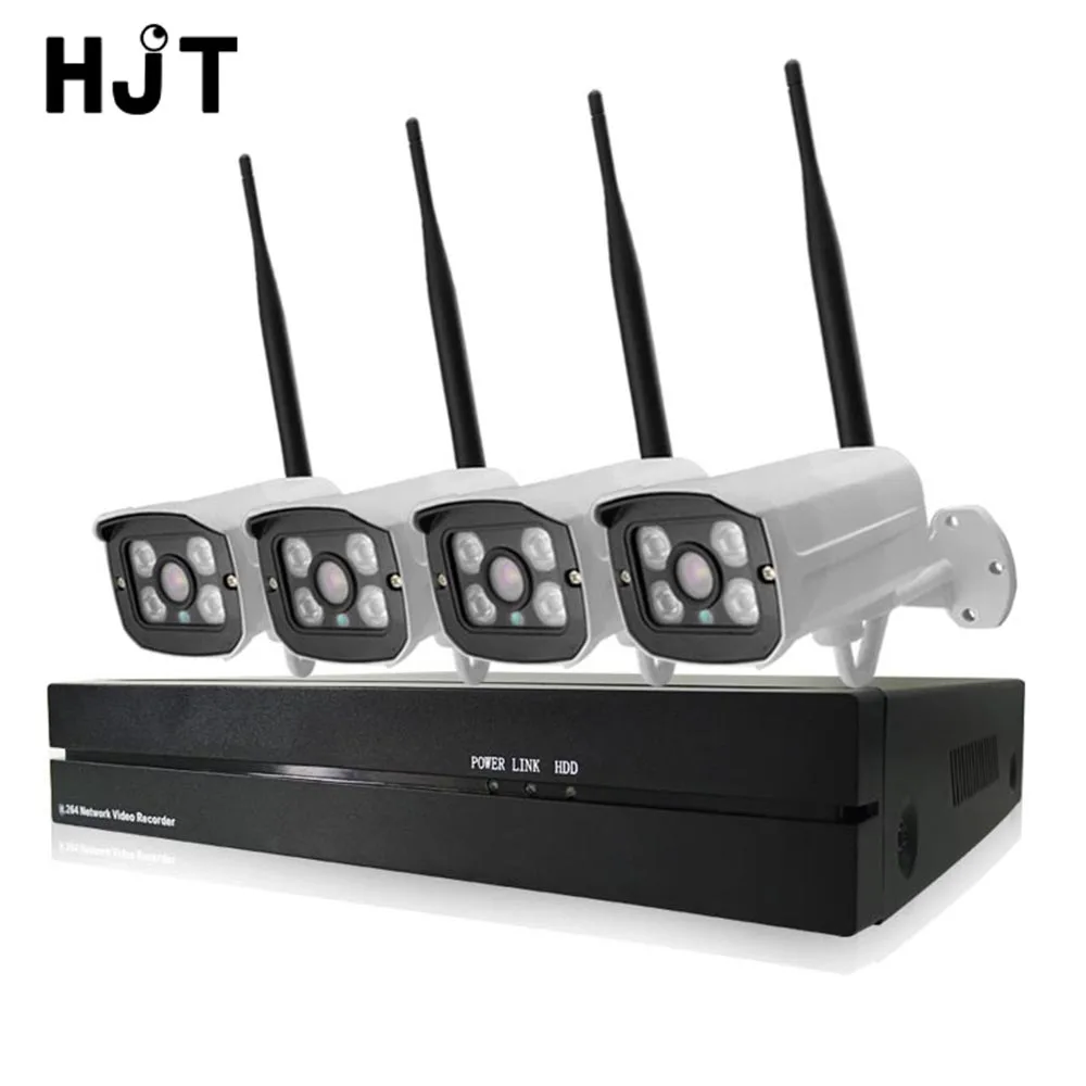 HJT 4CH беспроводная Wifi 1080P IP камера система 8CH NVR Запись видео CCTV комплект