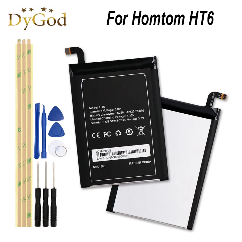 DyGod 6250mAh For Homtom HT6 Battery for Homtom HT6 High Quality mobile phone Battery+Tools
DyGod 6250mAh For Homtom HT6 Battery for Homtom HT6 High Quality mobile phone Battery+Tools