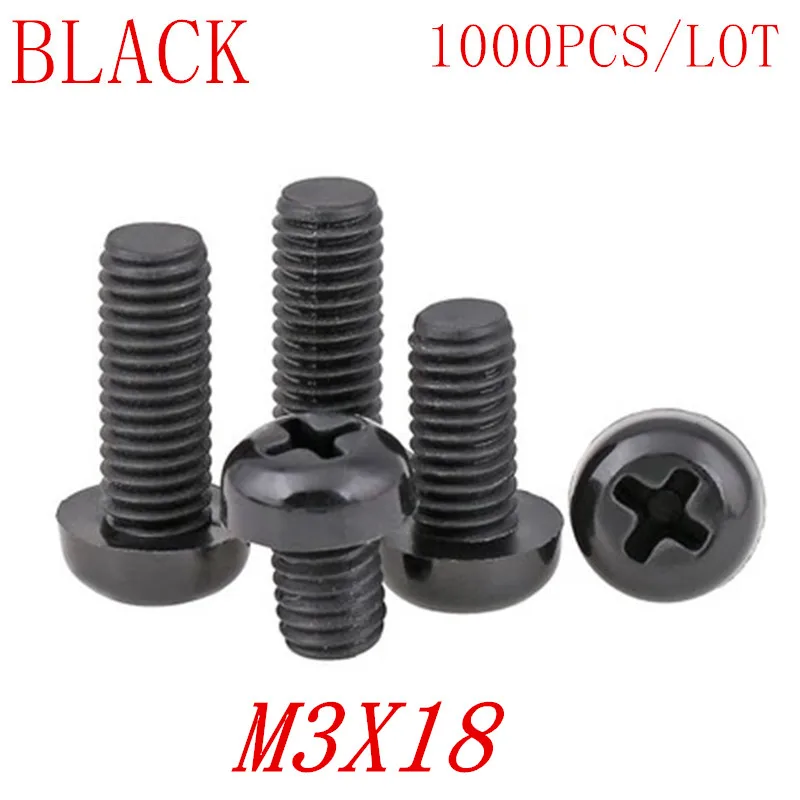 1000 шт. оптом M3 * 18 M3x18 черный нейлоновый пластиковый круглый винт с круглой головкой
1000 шт. оптом M3 * 18 M3x18 черный нейлоновый пластиковый круглый винт с круглой головкой