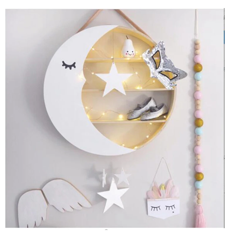 Hang Shelves Children Room Decor Moon Storage Racks Cute Wall Hanger Wooden Christmas Gifts Toys Figurines Display Storage Racks
Hang Shelves Children Room Decor Moon Storage Racks Cute Wall Hanger Wooden Christmas Gifts Toys Figurines Display Storage Racks