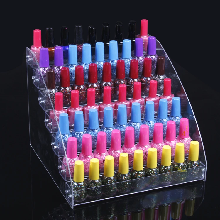 

Wholesale Acrylic Clear View Assembled Cosmetics Nail Polish Lipstick Storage Orgonizer Display Stand Holder 7 Layers New