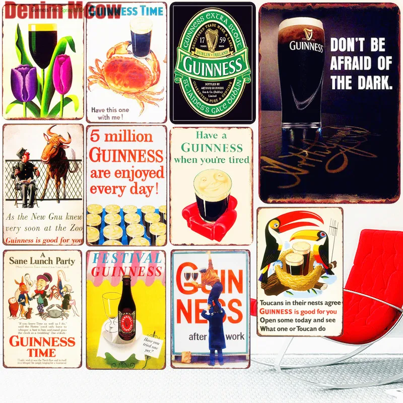 Guinness Time Vintage Metal Tin Signs Decorative Plate for Bar Pub Club Beer Advertising Plate Wine Wall Sticker Home Decor N275
Guinness Time Vintage Metal Tin Signs Decorative Plate for Bar Pub Club Beer Advertising Plate Wine Wall Sticker Home Decor N275