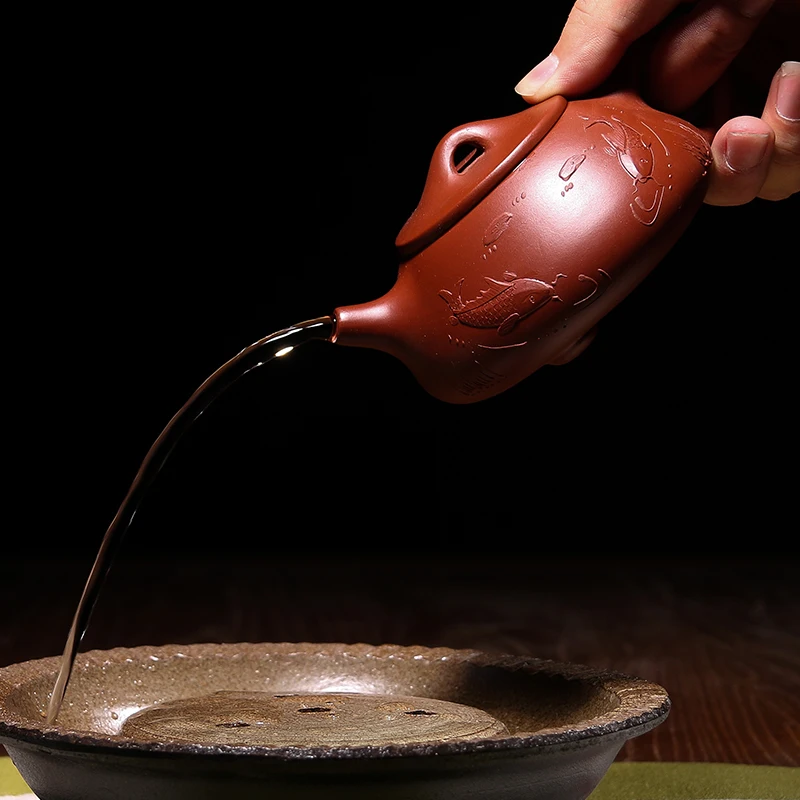 200ML Yixing Purple Clay Teapot Handwork Sculpture Vintage Pattern Stone Scoop Pot Office Kung Tea Set Dahongpao Zisha Kettles
200ML Yixing Purple Clay Teapot Handwork Sculpture Vintage Pattern Stone Scoop Pot Office Kung Tea Set Dahongpao Zisha Kettles