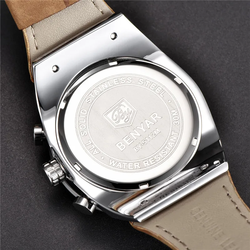BENYAR Mens Watches Top Brand Luxury Military Waterproof Leather Band Quartz Watch Men Sport Chronograph Clock Zegarek Meski+box
BENYAR Mens Watches Top Brand Luxury Military Waterproof Leather Band Quartz Watch Men Sport Chronograph Clock Zegarek Meski+box