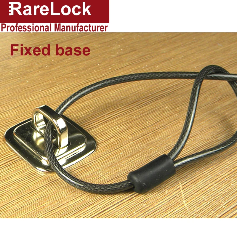 Zinc Alloy 6mm*180mm Laptop Projector Displayer Anti-Theft Locks With Lock Catch,Base a