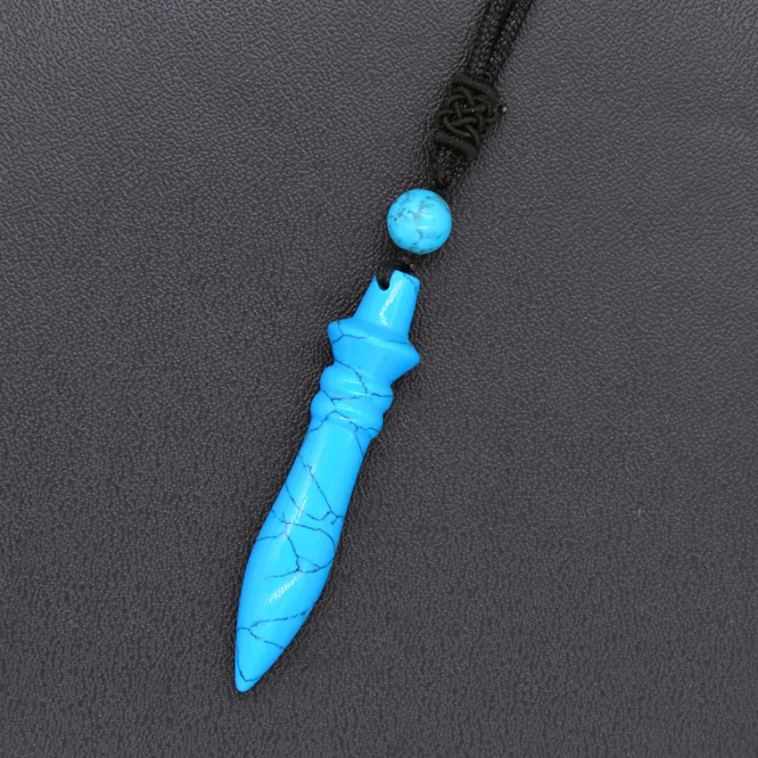 100-Unique 1 Pcs Bullet Shape with Small Bead Pendant Blue Turquoises Stone Necklace with Rope Chain
100-Unique 1 Pcs Bullet Shape with Small Bead Pendant Blue Turquoises Stone Necklace with Rope Chain