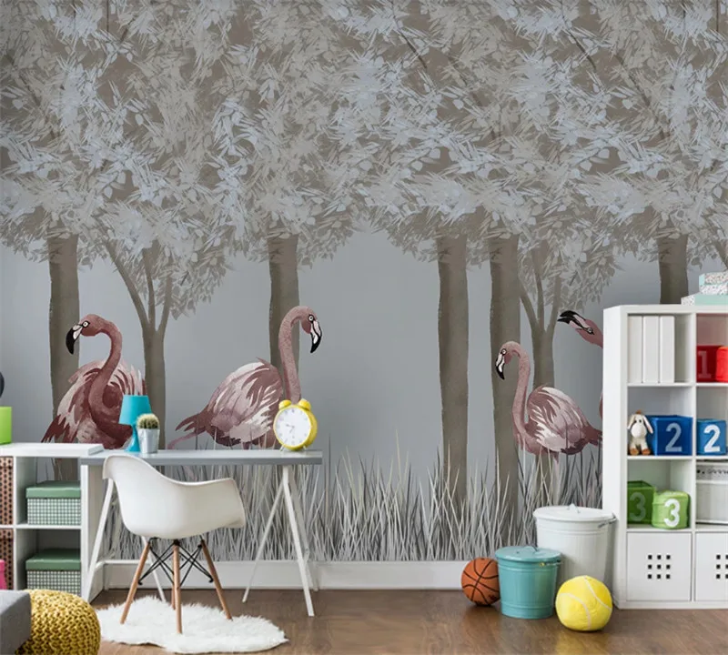 Customized 3d wallpaper Nordic hand-painted forest flamingo TV sofa wall decoration painting - high-grade waterproof material
Customized 3d wallpaper Nordic hand-painted forest flamingo TV sofa wall decoration painting - high-grade waterproof material