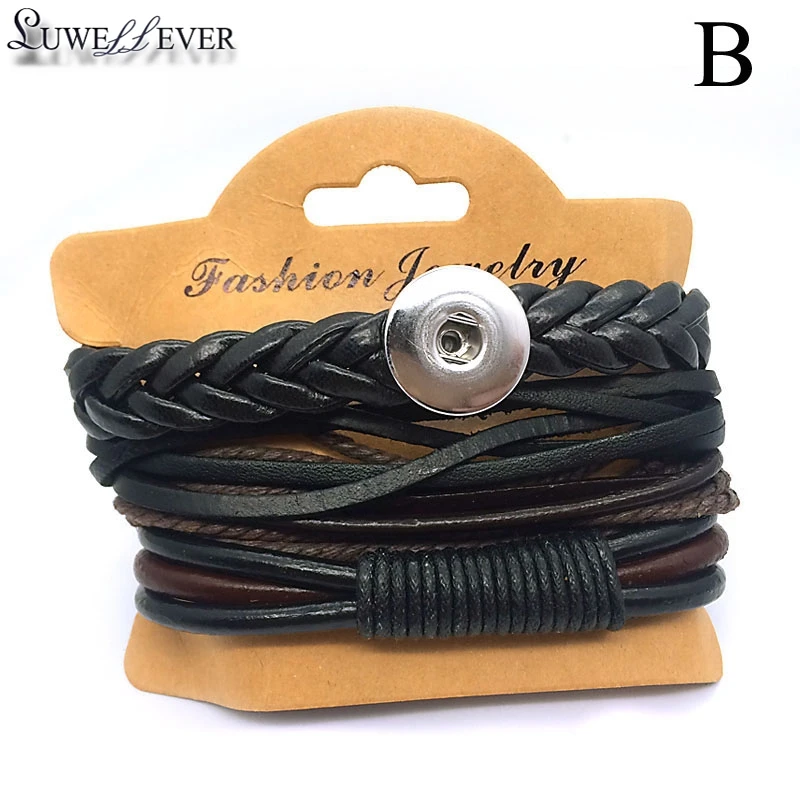 Luwelleveer Real Leather 229 Hand Weave Bangle 18mm Snap Button Bracelet Set Interchangeable Charm Jewelry For Women Gift
Luwelleveer Real Leather 229 Hand Weave Bangle 18mm Snap Button Bracelet Set Interchangeable Charm Jewelry For Women Gift