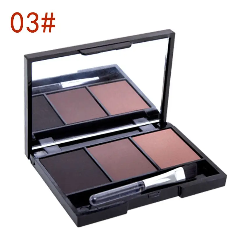 New Professional Kit 3 Color Eyebrow Powder Shadow Palette Enhancer with Ended Brushes | Красота и здоровье