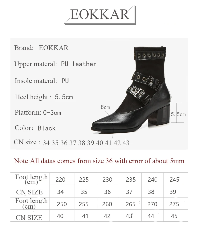 Eokkar 2019 Women Ankle Boots Winter Boots Women Shoes Zipper Pu Leather Pointed Toe Martin Boots Warm Ladies Boots Size 34-43
Eokkar 2019 Women Ankle Boots Winter Boots Women Shoes Zipper Pu Leather Pointed Toe Martin Boots Warm Ladies Boots Size 34-43