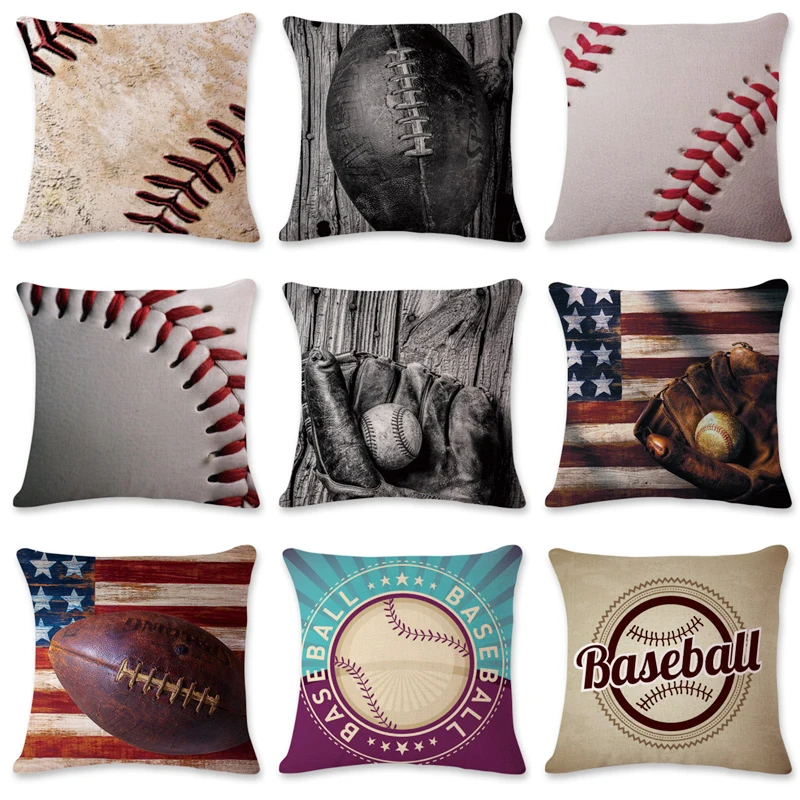 American Pillowcase Football Baseball Rugby Series Cushion Cover Cotton Linen Home Decorative Pillow Cover for Sofa Car Cojines
American Pillowcase Football Baseball Rugby Series Cushion Cover Cotton Linen Home Decorative Pillow Cover for Sofa Car Cojines