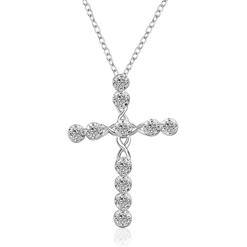 Hot sell new style silver - Plated CZ women lady noble Crystal Necklace Fashion Jewelry Classic Cross Free shipping gift
Hot sell new style silver - Plated CZ women lady noble Crystal Necklace Fashion Jewelry Classic Cross Free shipping gift