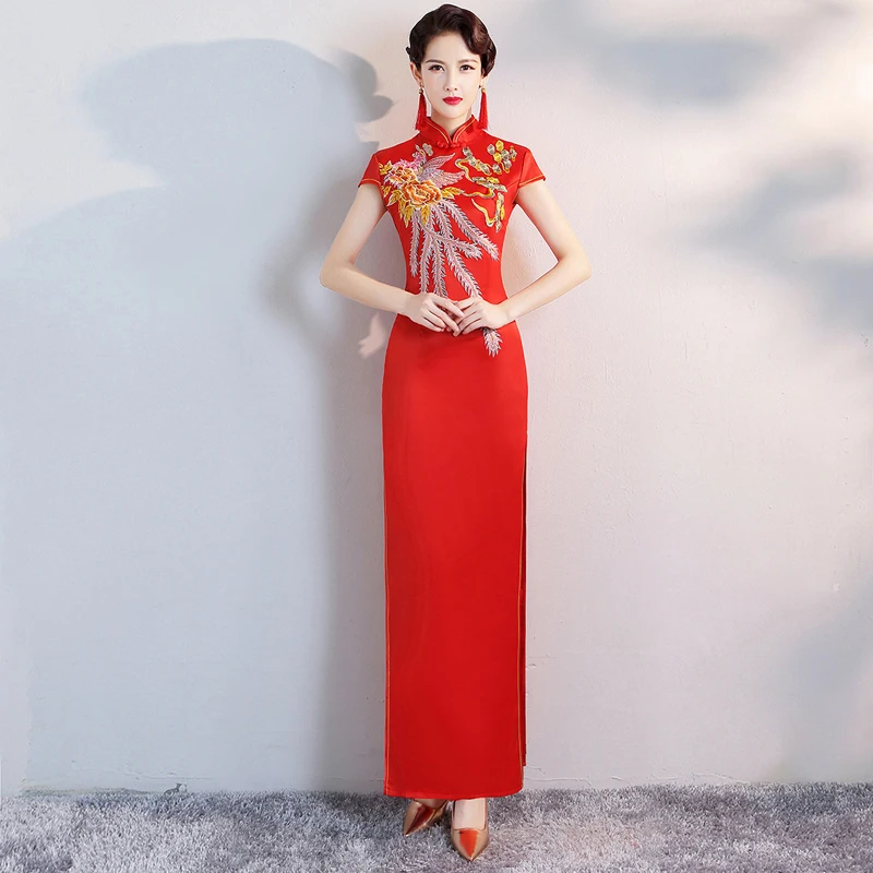 S-4XL Green Ladies Long Cheongsam Spring Summer Chinese style Mandarin Collar Dress Womens Qipao Slim Party Dresses Vestido
S-4XL Green Ladies Long Cheongsam Spring Summer Chinese style Mandarin Collar Dress Womens Qipao Slim Party Dresses Vestido