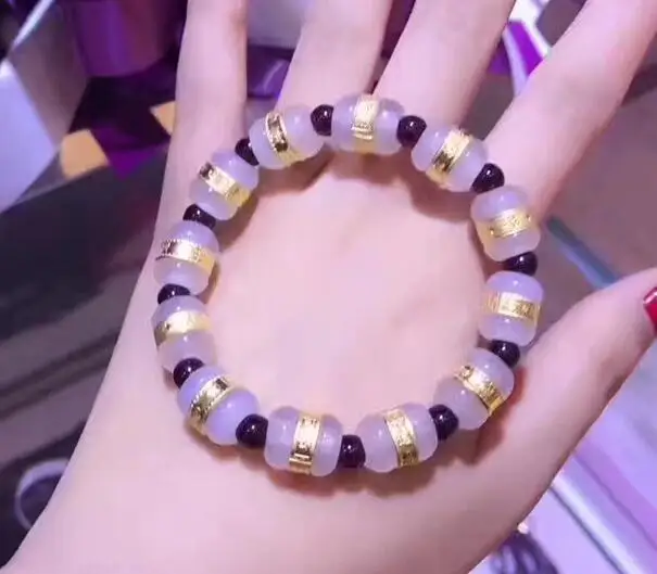 Fine Jewelry Solid 999 24K Yellow Gold Hetian Jade Bead Bracelet Gifts Free Shipping
Fine Jewelry Solid 999 24K Yellow Gold Hetian Jade Bead Bracelet Gifts Free Shipping