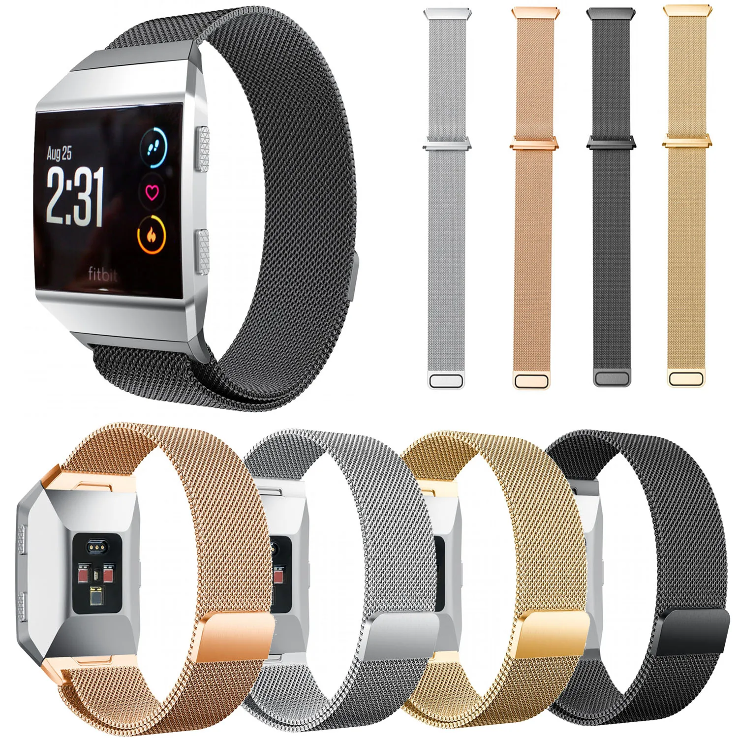 Новый ML ремешок для часов Fitbit ионный с магнитной застежкой сетчатый Браслет из