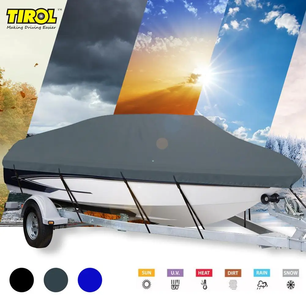 TIROL чехол для лодки T25850a 210D ткань Оксфорд и с серебряным покрытием 17 '-19' серый
