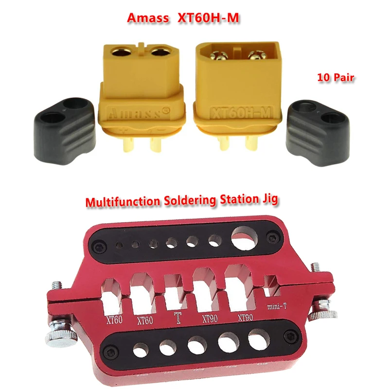 Amass 10 Pair XT60H Bullet Connector Plug + Aluminum Welding Soldering Insulate Station Jig RC Tools for XT60 XT90 Deans
Amass 10 Pair XT60H Bullet Connector Plug + Aluminum Welding Soldering Insulate Station Jig RC Tools for XT60 XT90 Deans