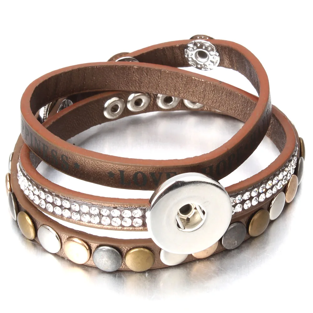10pcs/lot Snap Jewelry 18mm Snap Buttons Bracelet Punk Rivet Leather Bracelet Love Hope Happiness Bracelet For Valentines Gift
10pcs/lot Snap Jewelry 18mm Snap Buttons Bracelet Punk Rivet Leather Bracelet Love Hope Happiness Bracelet For Valentines Gift