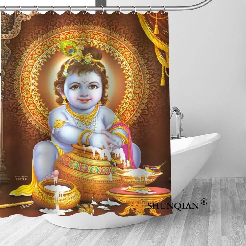 Custom Lord Krishna Hot Polyester Fabric Printing Shower Curtain 12 Hooks For The Bathroom 3D Waterproof Bath Curtain
Custom Lord Krishna Hot Polyester Fabric Printing Shower Curtain 12 Hooks For The Bathroom 3D Waterproof Bath Curtain