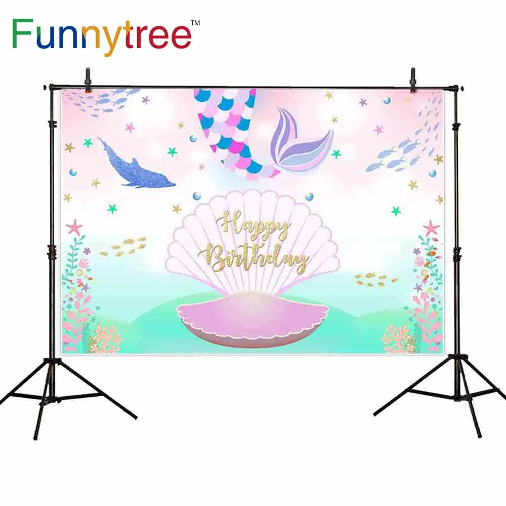 Funnytree backdrop for photo studio mermaid shell fish birthday custom cartoon kids photography background photobooth photocall
Funnytree backdrop for photo studio mermaid shell fish birthday custom cartoon kids photography background photobooth photocall