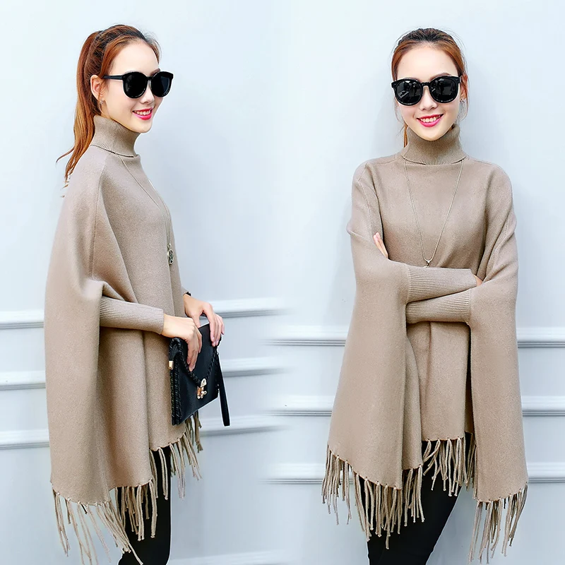 Women Good Sweater Turtleneck Sweater Long Batwing Sleeve Casual Coat Jacket Autumn Sweaters Tassel Decoration Lady Top Clothes
Women Good Sweater Turtleneck Sweater Long Batwing Sleeve Casual Coat Jacket Autumn Sweaters Tassel Decoration Lady Top Clothes
