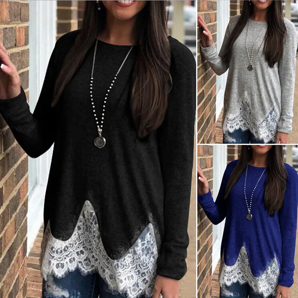 Hirigin Fall 2018 Newest Women's Long Sleeve Lace Patchwork Casual Shirts Ladies Cotton Loose Tops Blouse
Hirigin Fall 2018 Newest Women's Long Sleeve Lace Patchwork Casual Shirts Ladies Cotton Loose Tops Blouse
