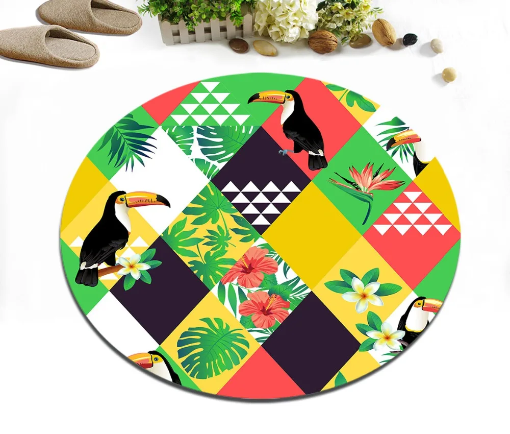 Round Living Room Floor Area Carpet Dining Room Mat Bathroom Non-Slip Cushion Kitchen Door Rugs Tropical Leaves And Crested Ibis
Round Living Room Floor Area Carpet Dining Room Mat Bathroom Non-Slip Cushion Kitchen Door Rugs Tropical Leaves And Crested Ibis