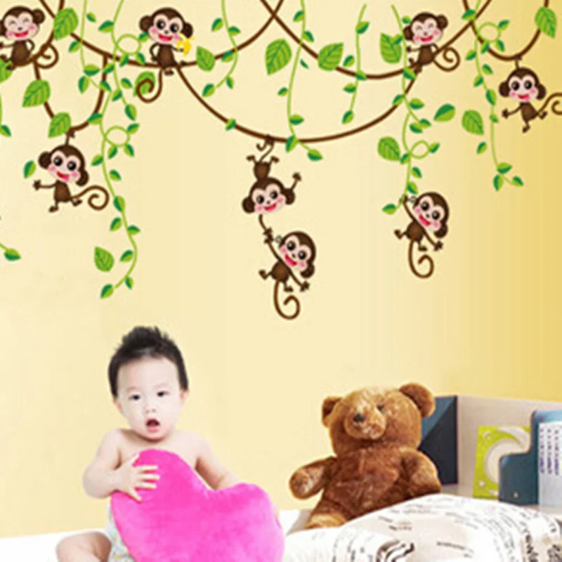 1PC Cute Cartoon Plastic Wall Stickers Animal Monkey Climbing Tree Wall Decals Decorations Room Wallpaper
1PC Cute Cartoon Plastic Wall Stickers Animal Monkey Climbing Tree Wall Decals Decorations Room Wallpaper