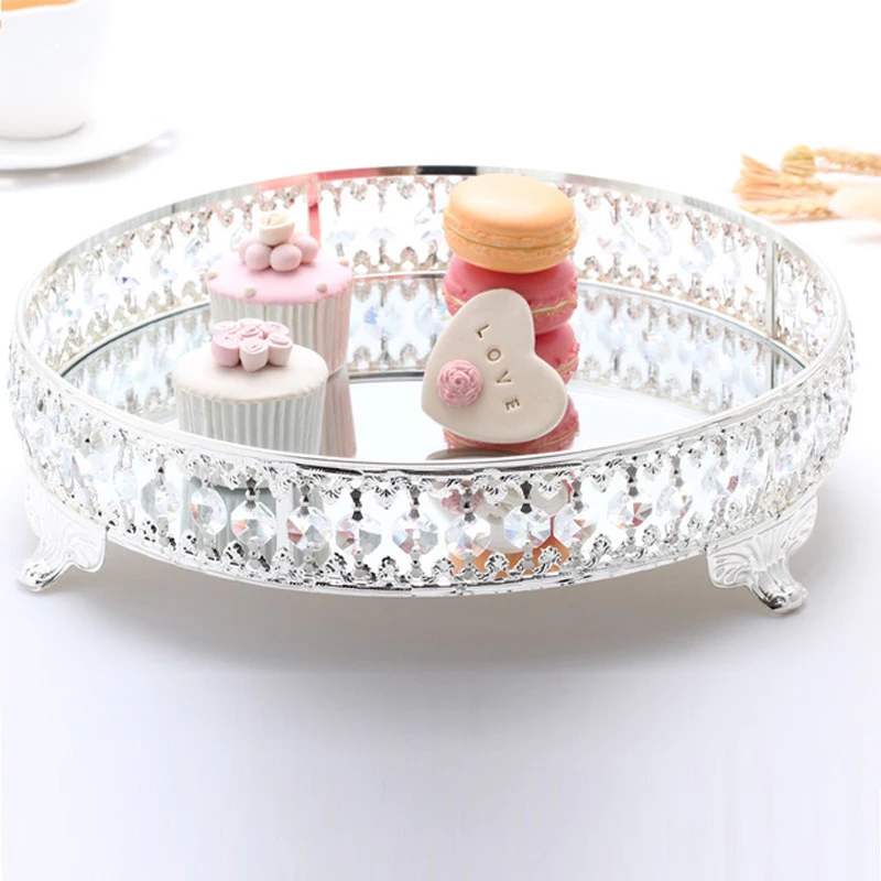 European Round Cake Table Dessert Tray Metal Crystal Glass Silver Cake Plate Birthday Fruit Cake Stand Wedding Home Decoration
European Round Cake Table Dessert Tray Metal Crystal Glass Silver Cake Plate Birthday Fruit Cake Stand Wedding Home Decoration