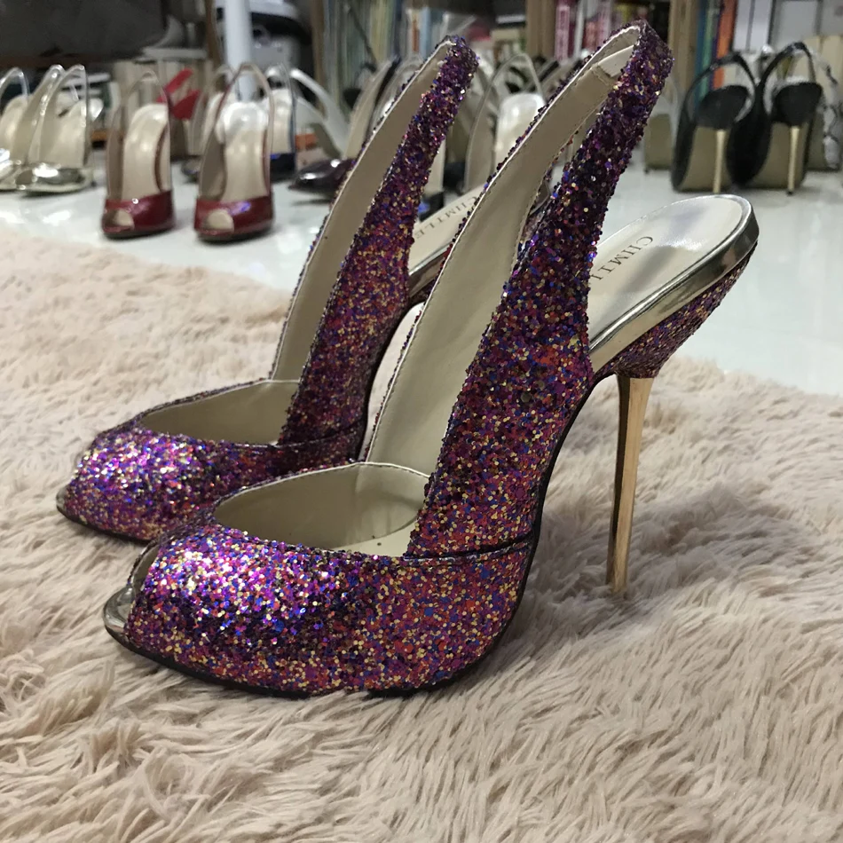 Women Stiletto Thin Iron High Heel Sandals Sexy Sling Back Peep Toe Purple Glitter Party Bridal Ball Lady Shoe 3845-g1
Women Stiletto Thin Iron High Heel Sandals Sexy Sling Back Peep Toe Purple Glitter Party Bridal Ball Lady Shoe 3845-g1