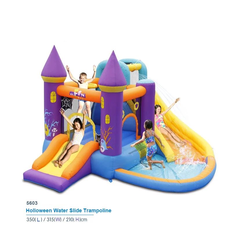 

Halloween water Slide Bounce house inflatable trampoline jumping bouncy castle bouncer jumper indoor outdoor playground for kids