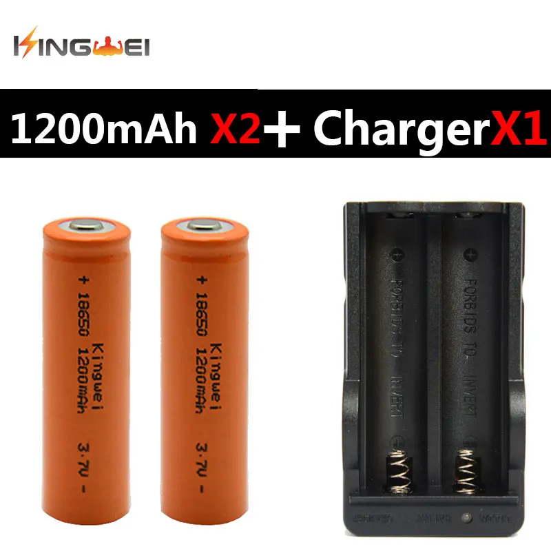 2018 Новый KingWei 1200 мАч перезаряжаемый литий ионный аккумулятор 3 7 в 2X18650 с двойным