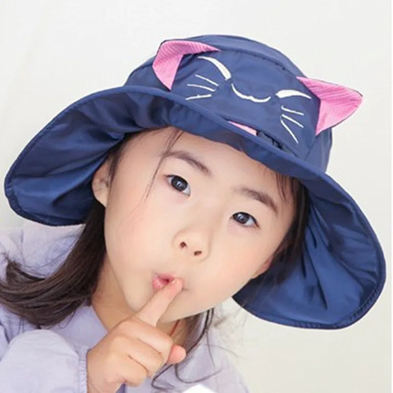 Summer Children's Cute Cartoon Cat Hat UV Protection Sun Hat For Girls Aged 3-8 Foldable Girl's Empty Top Cap Anti-UV Beach Hats
Summer Children's Cute Cartoon Cat Hat UV Protection Sun Hat For Girls Aged 3-8 Foldable Girl's Empty Top Cap Anti-UV Beach Hats