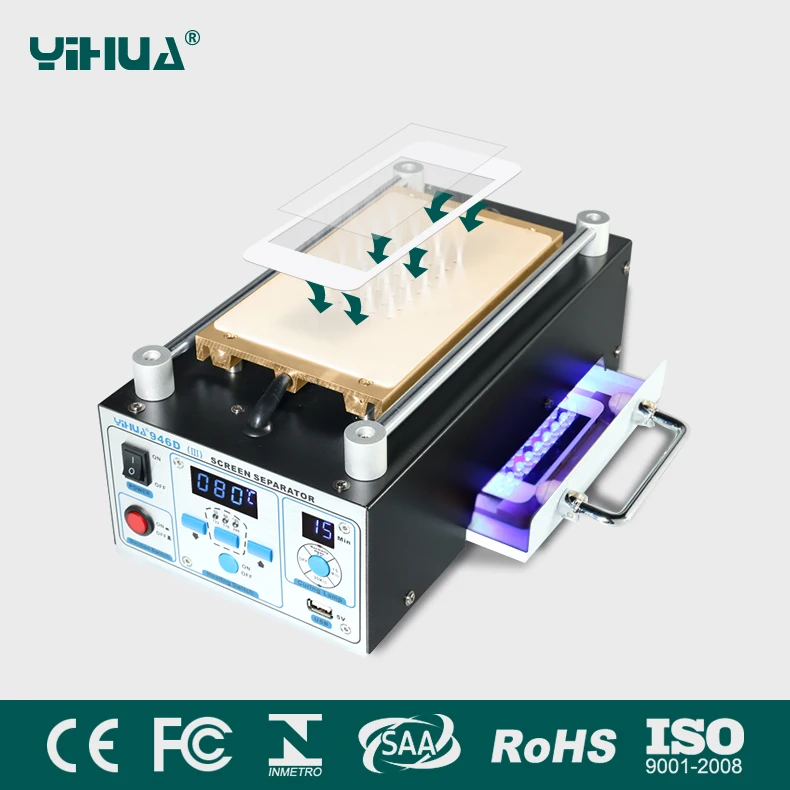 Сепаратор для ремонта раздельного стекла YIHUA 946D-III, сепаратор для сенсорного ЖК-экрана
Сепаратор для ремонта раздельного стекла YIHUA 946D-III, сепаратор для сенсорного ЖК-экрана