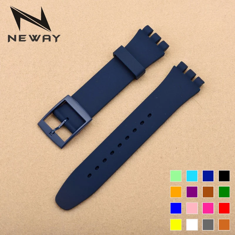 neway 17mm 19mm Silicone Watch Band Straps Watch accessories For Men Women Watches Swatch Rubber Strap plastic Buckle Clasps
neway 17mm 19mm Silicone Watch Band Straps Watch accessories For Men Women Watches Swatch Rubber Strap plastic Buckle Clasps