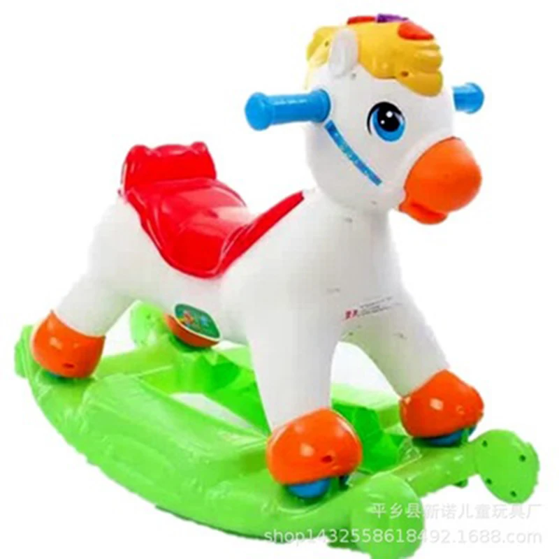 Детская два цвета лошадка детская качалка Лошадь Детский сад Trojan утолщение