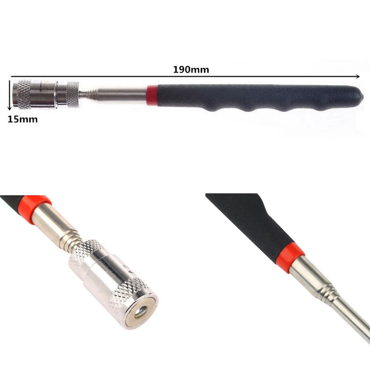 Universal Magnetic Pick Up Stick Strong Suction Telescopic Extension Rod with Light Lights Handheld Tool Black
Universal Magnetic Pick Up Stick Strong Suction Telescopic Extension Rod with Light Lights Handheld Tool Black