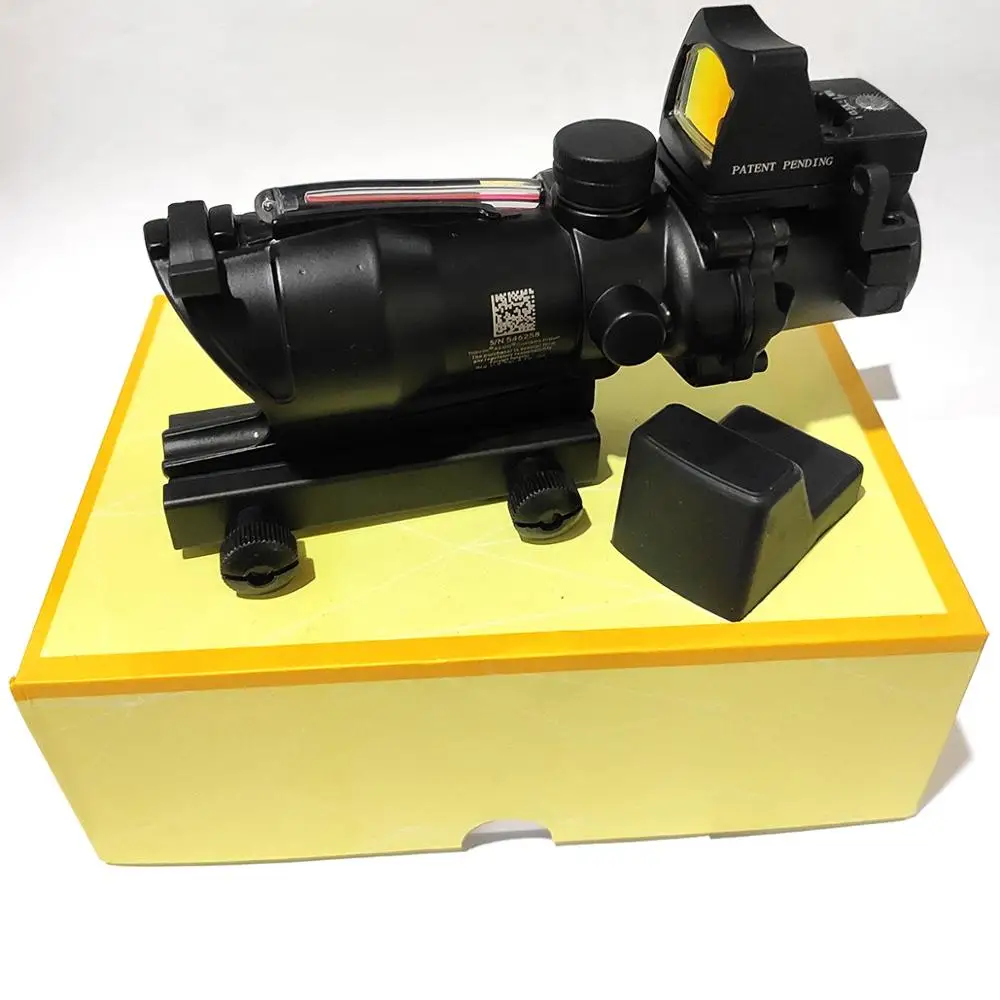 ACOG Тактический 4X32 прицел реальный зеленый/красный источник волокна для винтовки