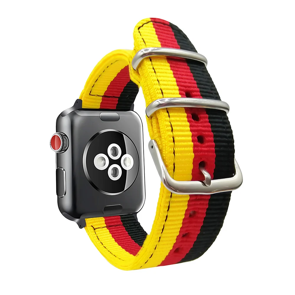 Ремешок нейлоновый для Apple 38 мм 40 42 44 браслет смарт часов iWatch Series 1 2 3 4 5 ремешок