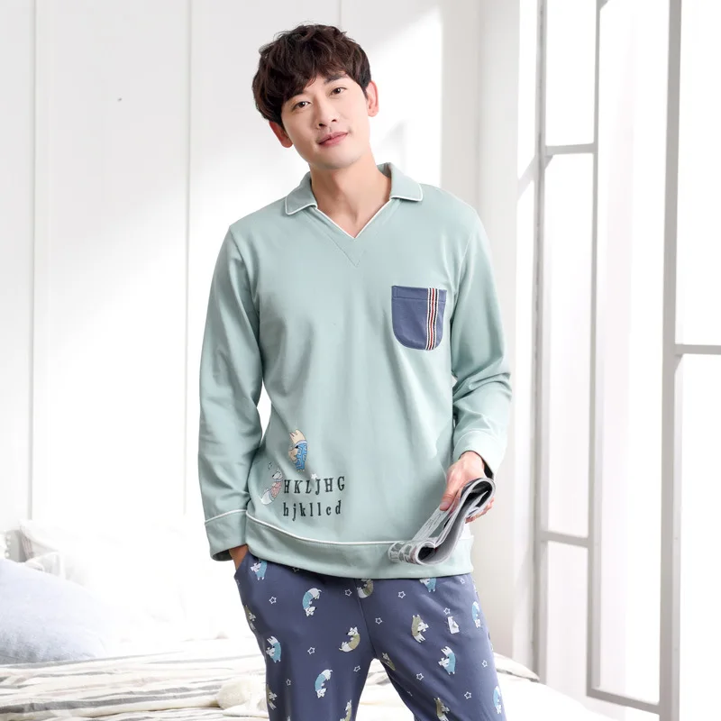Men autumn cotton long sleeve trousers pajamas 2019 new two piece simple lapel cotton winter men pajama sets men pajamas
Men autumn cotton long sleeve trousers pajamas 2019 new two piece simple lapel cotton winter men pajama sets men pajamas