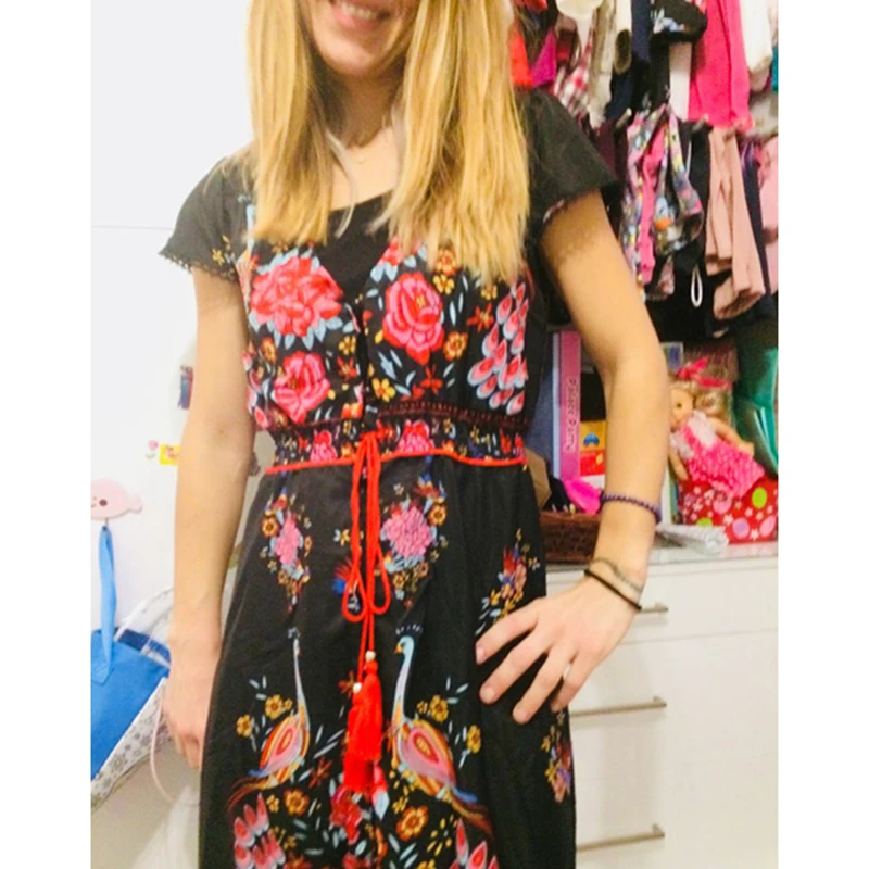 women new summer v neck vintage boho long maxi floral national chiffon dresses party beach dress floral sundress
women new summer v neck vintage boho long maxi floral national chiffon dresses party beach dress floral sundress