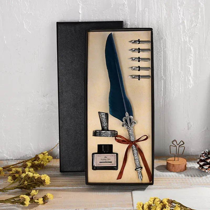 Retro Quill Feather Dip Pen Writing Ink Set Stationery Gift Box with 5 Nib Wedding Gift Quill Pen Fountain Pen Mother's Day Gift
Retro Quill Feather Dip Pen Writing Ink Set Stationery Gift Box with 5 Nib Wedding Gift Quill Pen Fountain Pen Mother's Day Gift
