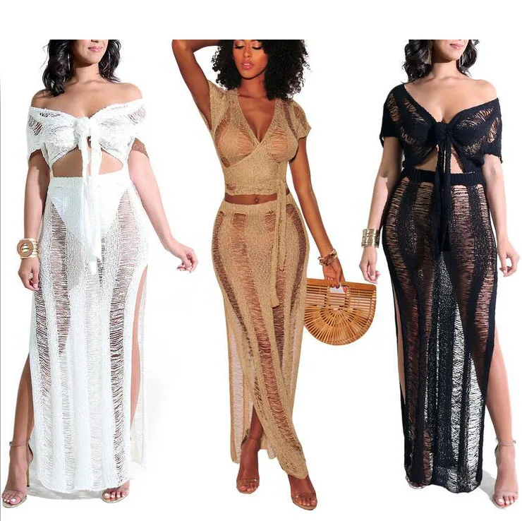 New 2PCS/Set Sexy Crochet Beach Cover Up Hollow Out Knitted Tassel Beachwear Swimsuit Swimwear Cover Ups Beach Dress
New 2PCS/Set Sexy Crochet Beach Cover Up Hollow Out Knitted Tassel Beachwear Swimsuit Swimwear Cover Ups Beach Dress