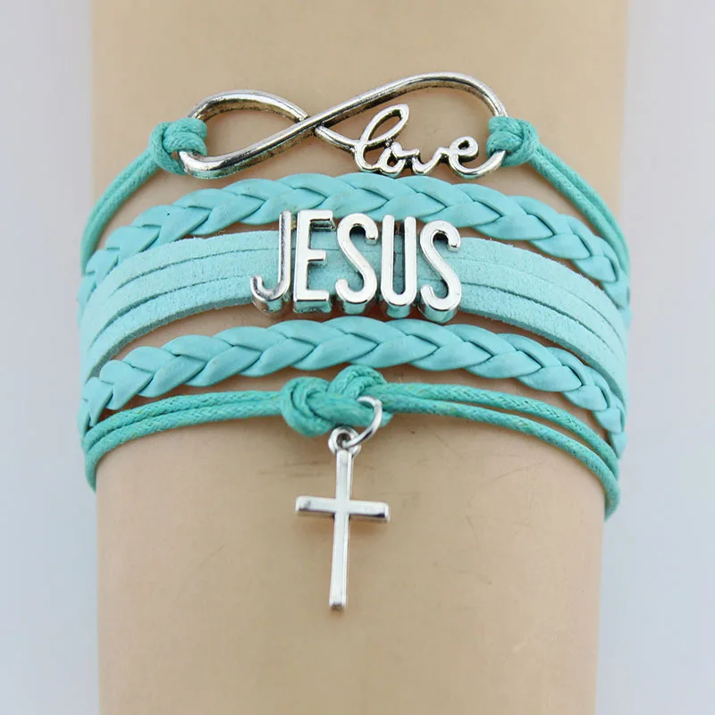 Плетеный браслет ручной вязки с изображением Иисуса Христианской