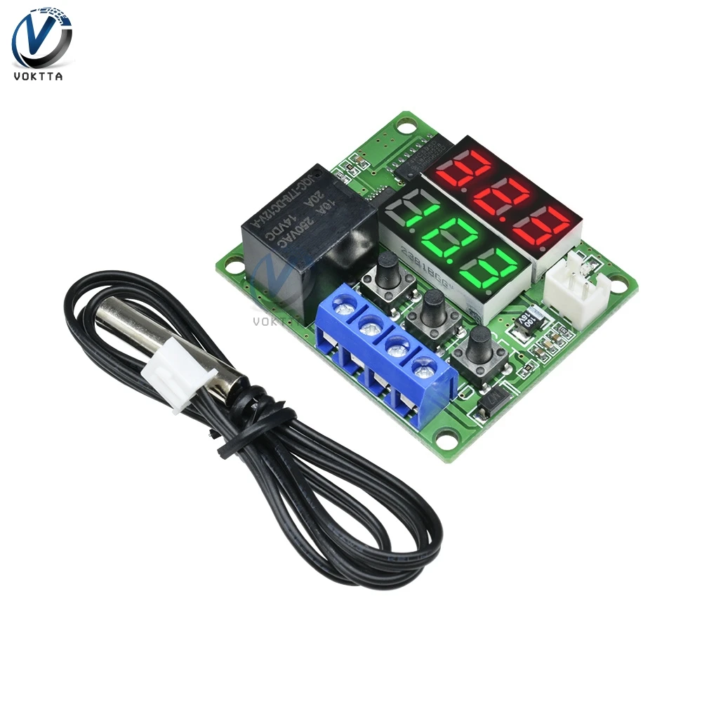 W1209S Dual LED Digital Display Temperature Controller DC 12V Thermal Relay Thermostat Regulator Switch Control Relay Module
W1209S Dual LED Digital Display Temperature Controller DC 12V Thermal Relay Thermostat Regulator Switch Control Relay Module