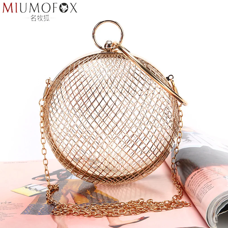 Fashion Mesh Spherical Evening Bag Women's Hollow Out Designer Clutch Handbag Shoulder Crossbody Bag Female Wedding Wrist Wallet
Fashion Mesh Spherical Evening Bag Women's Hollow Out Designer Clutch Handbag Shoulder Crossbody Bag Female Wedding Wrist Wallet