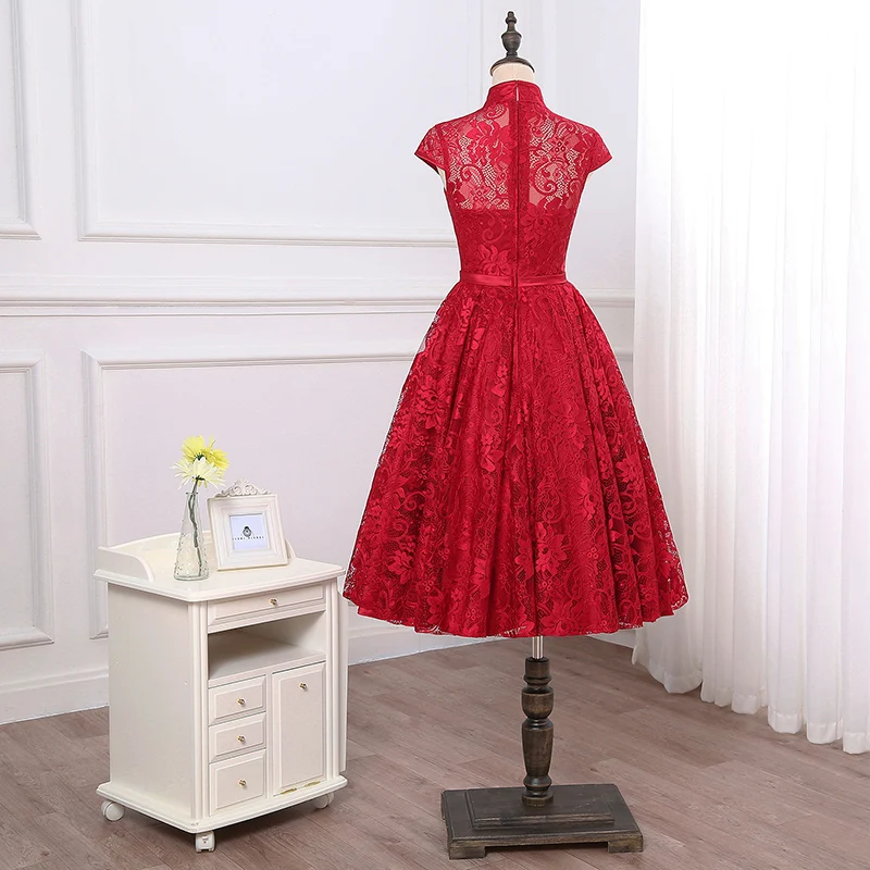 short sleeves knee length lace prom dresses party 2017 robe longue new style custom make free shipping
short sleeves knee length lace prom dresses party 2017 robe longue new style custom make free shipping