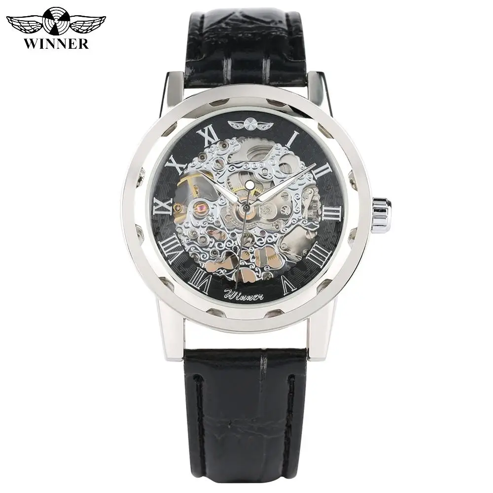 Fashion Skeleton Watch Mechanical for Men Silver Case Watch for Teenagers Business Hand-Wind Mechanical Watches for Boy
Fashion Skeleton Watch Mechanical for Men Silver Case Watch for Teenagers Business Hand-Wind Mechanical Watches for Boy