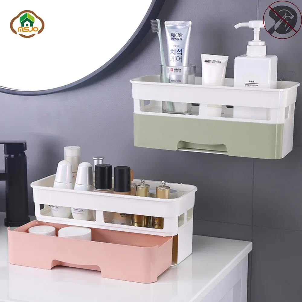 MSJO Makeup Organizer for Bathroom Wall Mount Drawer Design Waterproof Plastic Storage Women Cosmetices Accessories Organization
MSJO Makeup Organizer for Bathroom Wall Mount Drawer Design Waterproof Plastic Storage Women Cosmetices Accessories Organization
